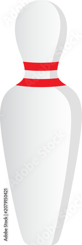 Bowling Pin With Red Stipres Illustration