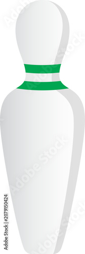 Bowling Pin With Green Stripes Illustration