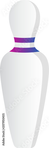Bowling Pin with Gradient Stripes Illustration