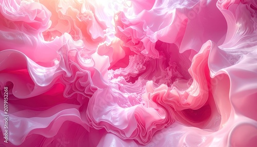 A close-up abstract of flowing pink fabric with soft lighting.