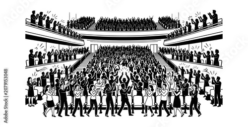 Audience Clapping Theater Illustration