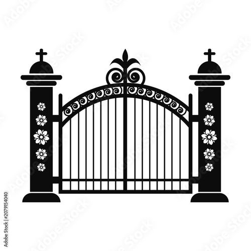 Dia dos Finados gate vector illustration