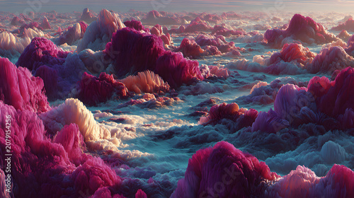 Vibrant surreal clouds