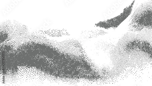 Foto Abstract grey and white halftone background with soft gradient waves and texture