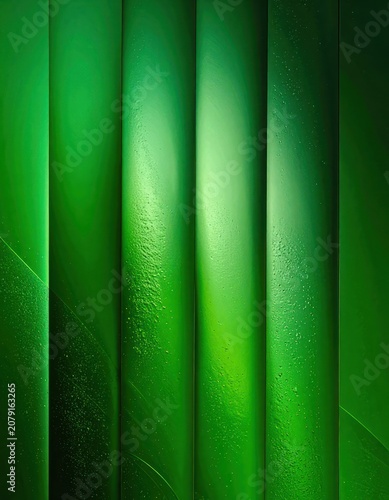 A vertical abstract background in shades of green with varied textures and light effects.