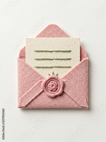         Pink Fabric Envelope With Letter