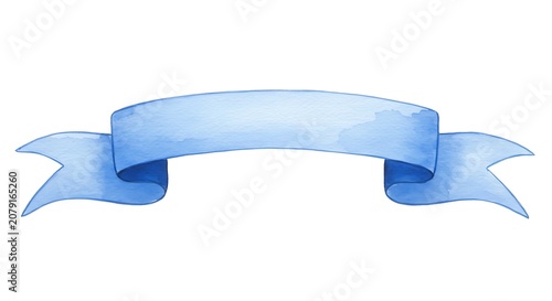 Serene Blue Watercolor Ribbon Banner
