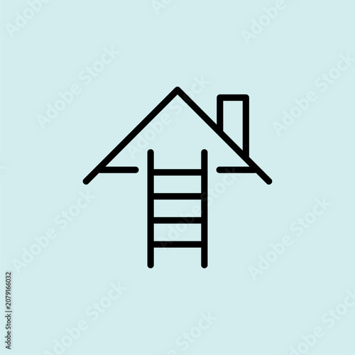 Icon representing an attic, a high-risk area for rodent nests and virus spread.