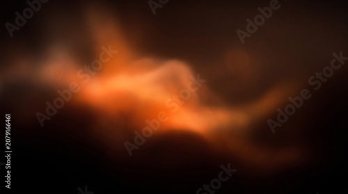 Abstract fiery orange smoke wave on dark background for modern digital art and design projects