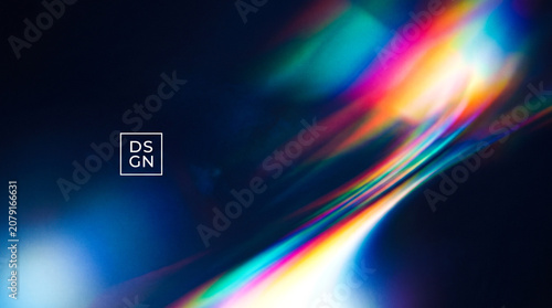 Abstract colorful light streaks on dark background with modern design typography for digital art and creative projects