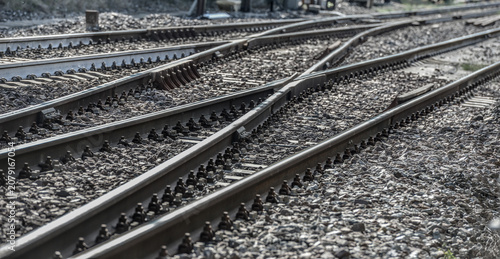 Cuadro en lienzo Switches at railway crossings