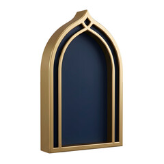 Gold Gothic Arch Frame with Dark Blue Insert