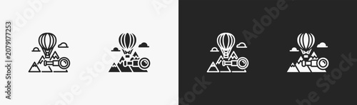 Fotografie Set of ascend icon in black and white collection