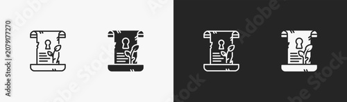 Quadro su tela Set of reveal icon in black and white collection