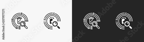 Obraz na plátně Set of trace icon in black and white collection