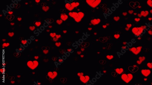 Red broken heart emoji particles float in a seamless loop with alpha channel, perfect for emotional overlays and motion graphics.