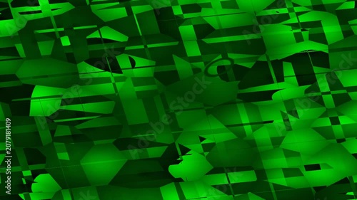 Abstract Green Geometric Shapes in Digital Space