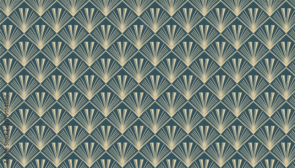 Vector Square Art Deco Pattern Seamless Abstract Background Geometric Vintage Style Texture