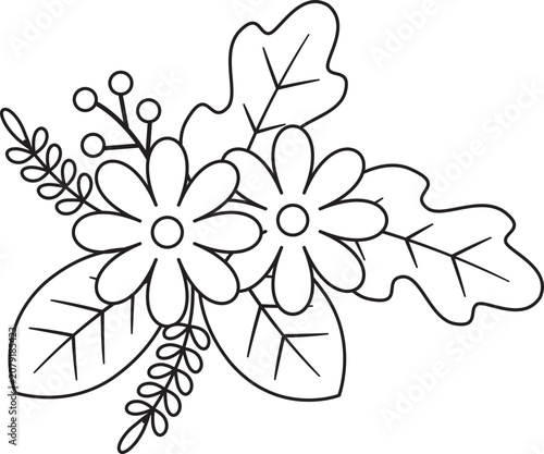 Flower Arrangement Lineart Perfect for designs with Flower Theme