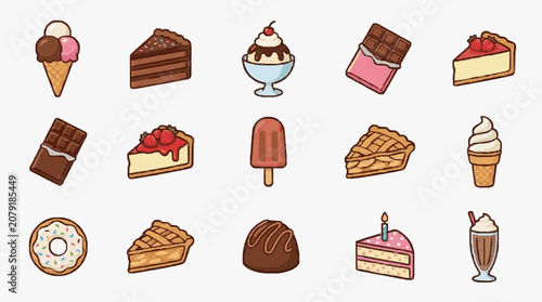 Fotografie Delicious Desserts and Sweet Treats Collection.