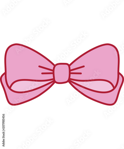 Hand drawn pink bow tie illustration isolated on transparent background PNG