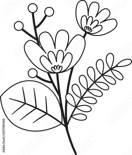 Flower Arrangement Lineart Perfect for designs with Flower Theme