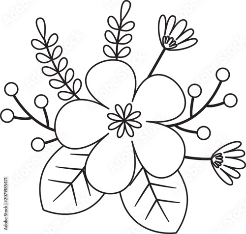 Flower Arrangement Lineart Perfect for designs with Flower Theme