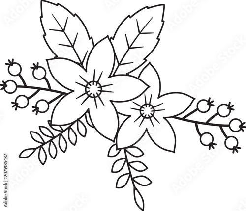Flower Arrangement Lineart Perfect for designs with Flower Theme