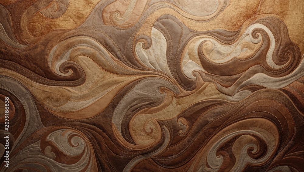 Fototapeta premium Abstract quilted fabric in warm brown tones