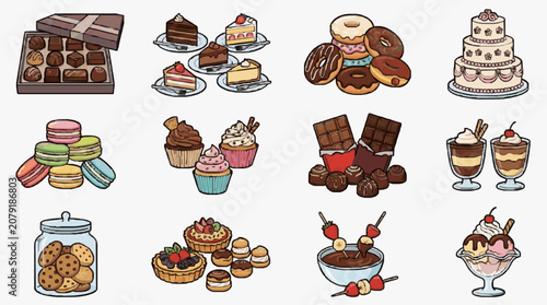Tableau sur toile Delicious Desserts and Sweet Treats Collection.