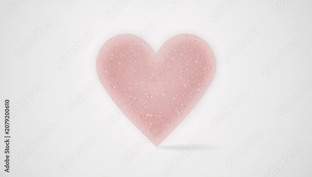 Obraz premium Simple white backdrop with heart shaped Valentines Day motif