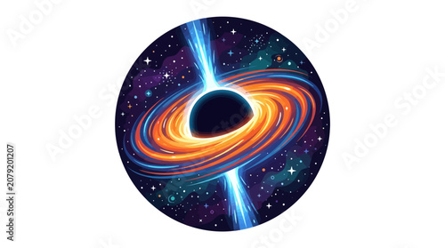 Photos Vibrant Black Hole, Swirling Orange Rings, Space Background, Astronomy Vector is