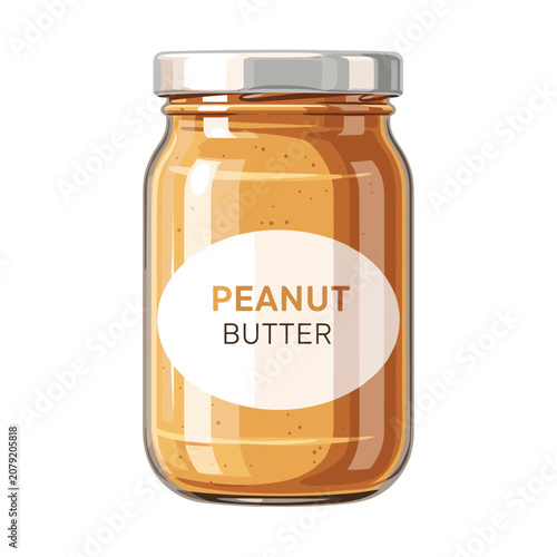Glass Jar of Creamy Organic Peanut Butter