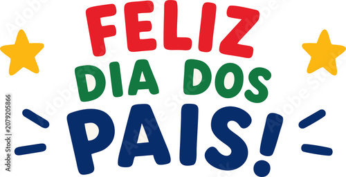 Fotografía Template de lettering Feliz Dia dos Pais em vetor editável