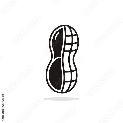 Minimalist Peanut Icon with Stripe Detail