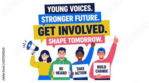 Group of Young Activists Promoting Involvement and Change.