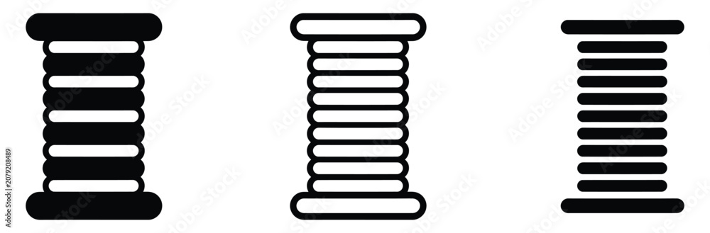 Fotografie Sewing thread spool icon set