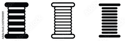 Cuadro en lienzo Sewing thread spool icon set