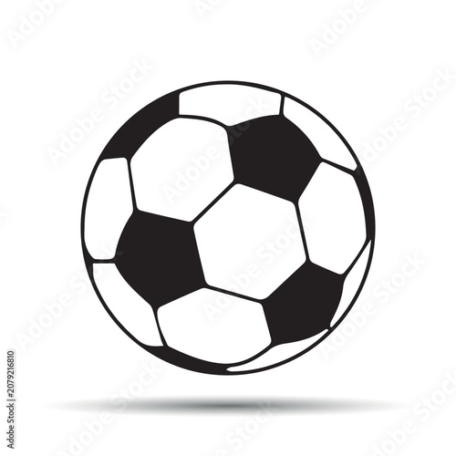 Soccer ball icon, simple black style, isolated on white background