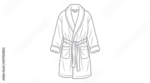 Foto Bathrobe Outline Vector Illustration