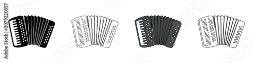 Foto Collection of accordion icons in various styles for musical representation