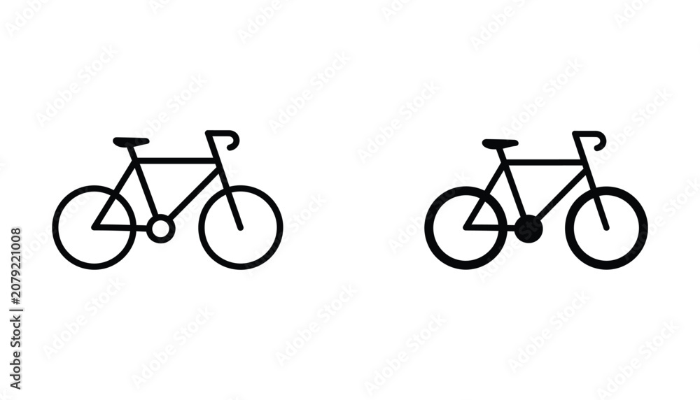 Fototapeta premium Minimalist road and mountain bike icons