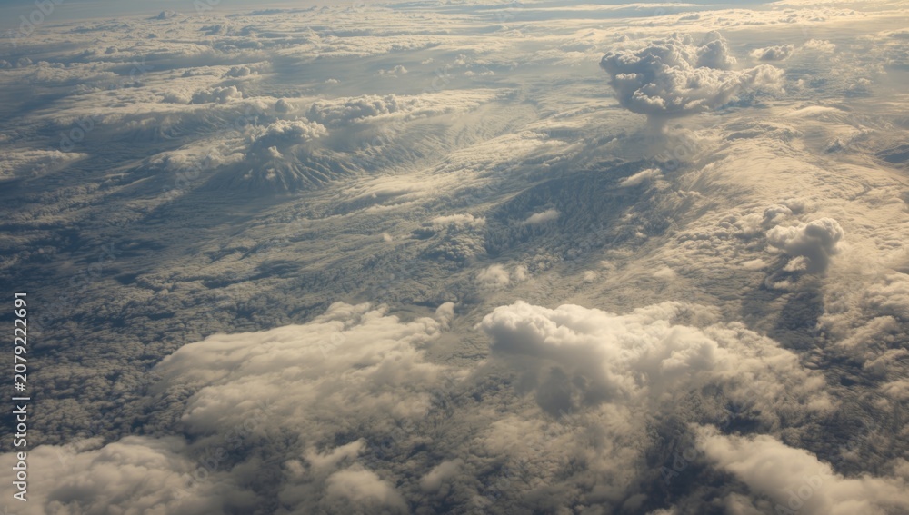 Naklejka premium High altitude observation tracking global weather trends and ocean waves