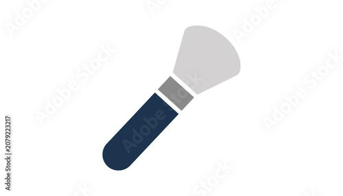 Makeup brush with dark handle and light bristles