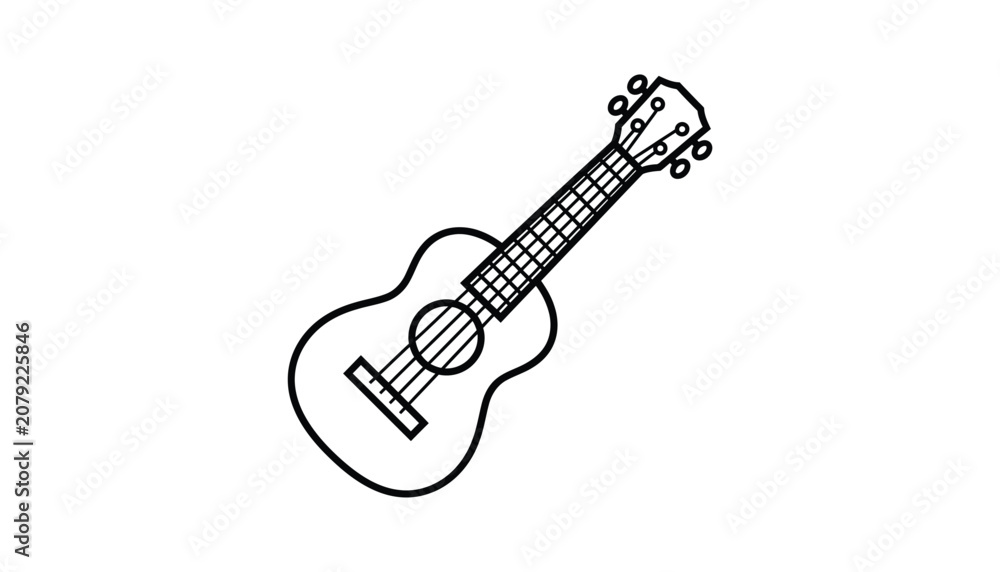 Fototapeta premium Simple ukulele illustration with tuning pegs