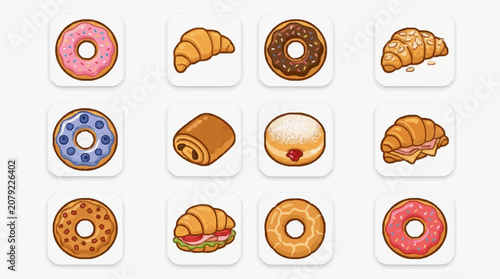 Foto Diverse Pastries and Sweet Baked Goods Collection.