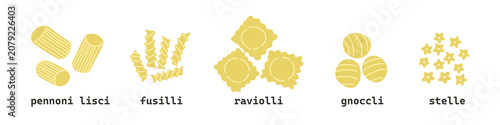 Foto Set of variation Italian pasta