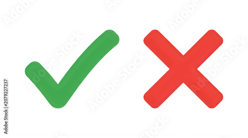 Checkmark and cross icon set