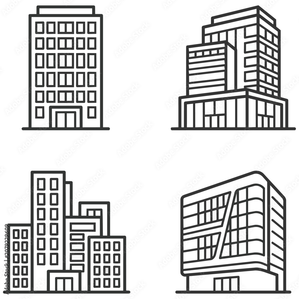 Obraz premium City skyline buildings and skyscrapers