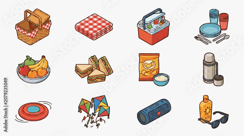Foto Essential Kitchen and Daily Essentials Icons.